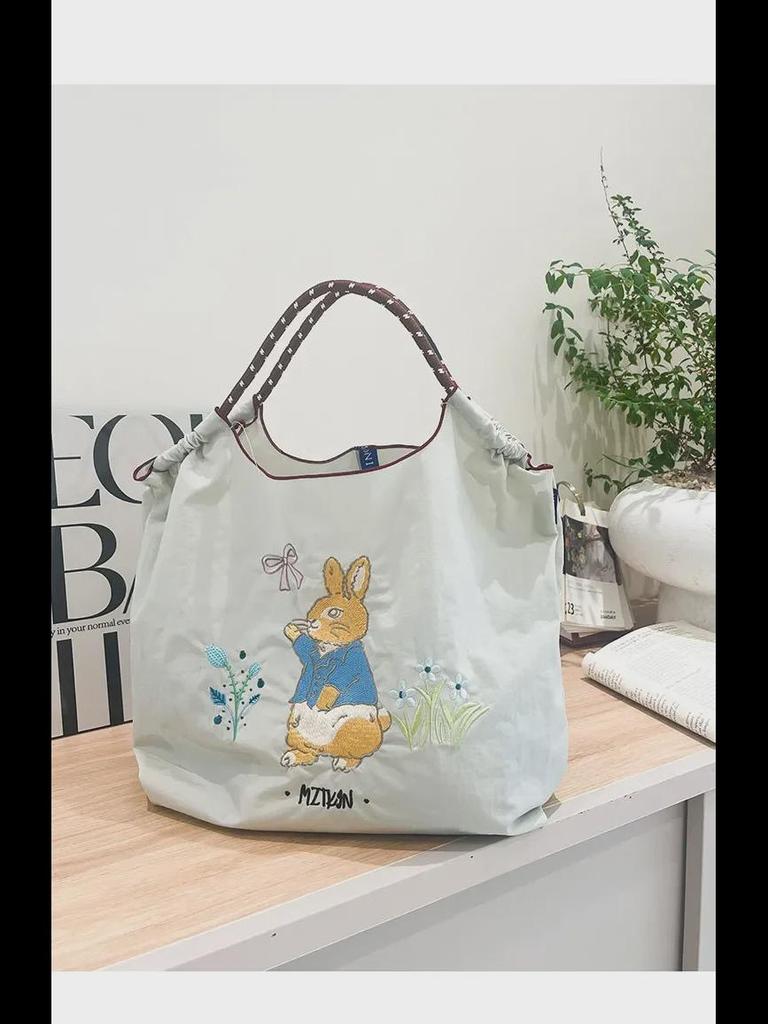 Damen 2024 Sommer Messenger-Tote-Bag aus dünnem Stoff mit großem Fassungsvermögen