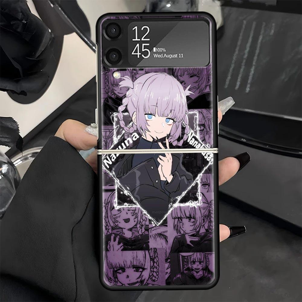 Nazuna Nanakusa Anime Phone Case for Samsung Galaxy Z Flip 7 6 5 4 3 5G Black Cover ZFlip7 ZFlip6 ZFlip5 ZFlip4 ZFlip3 Fundas Ga