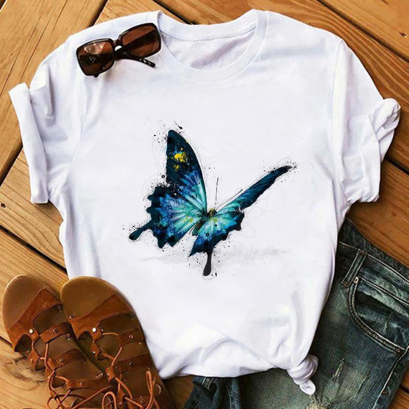 Watercolor Elephant Animal Print T-Shirt Female Harajuku Graphic T-Shirt Dog Lovers Funny T-Shirt Female T-Shirt