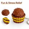 3D Printed Button Toy Chocolate Shaped Keychain Charm Pendant for Keys and Bags