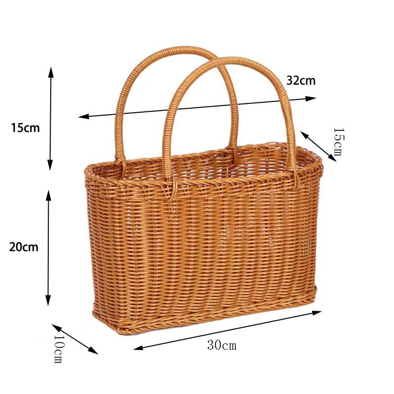 

Spacious Woven Basket Featuring Handles, Designed to Resemble Rattan, Perfect for Organizing Storage in The Kitchen, Laundry