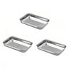 3PCS Interlocking Stainless Steel Breading Trays Set Rectangular Heat-resistant Coating Trays Stackable Rust-proof