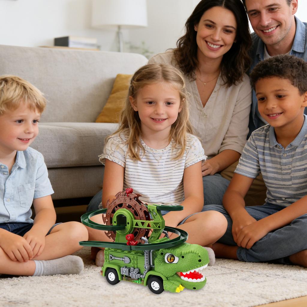 Electric Sound And Light Musical Dinosaur Car, Ferris Wheel Track Car, Stair-climbing Toy, Children's Educational Toy.