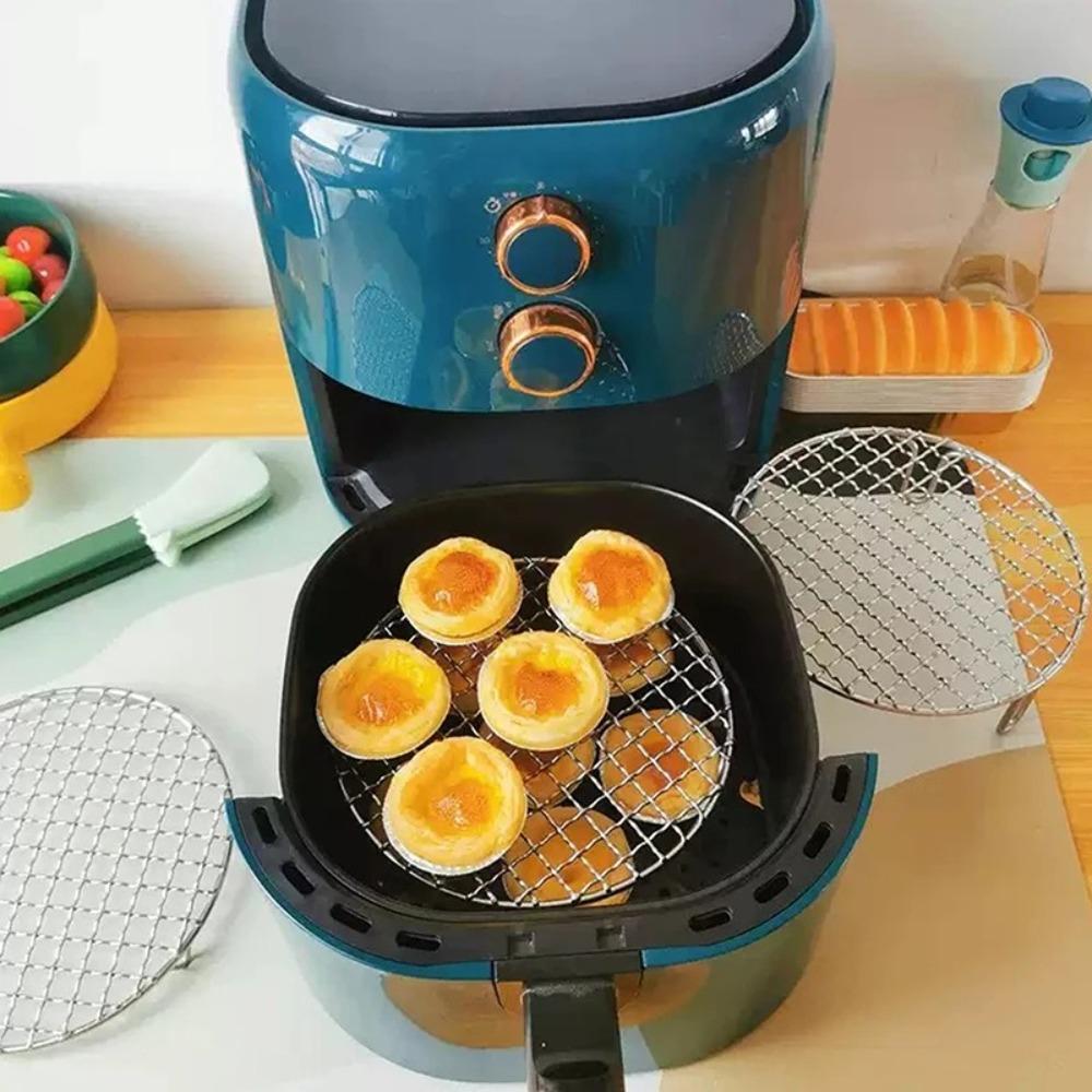 Stainless Steel Air Fryer Rack Round Cooling Rack Durable BBQ Net  Home Kitchen Oven Steamer Cooker
