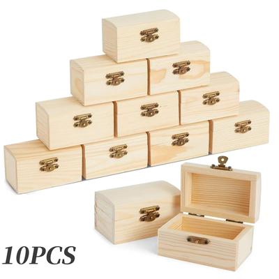 10PCS Wooden Multifunction Case with Lid Jewellery Storage Container Box Home DecorJewelry Necklace Ring Storage Box Organizer