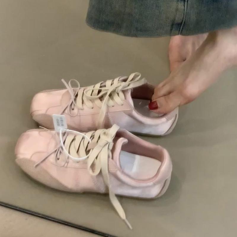 Cowhide Version~ Girl Bow Women's Lace-up Ballet Style Casual Sports Shoes Versatile