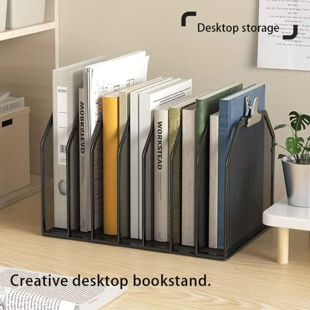 Detachable Book Stand 5/7 Grids File Storage Rack Simple Bookshelf  Students Use