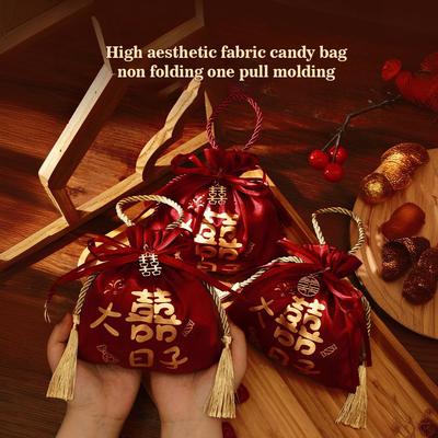 1 PZ Sacchetto di velluto con coulisse di lusso per imballaggio Sacchetto regalo di seta per gioielli Scatole di caramelle per matrimoni con decorazioni in corda di perle Borse per bomboniere