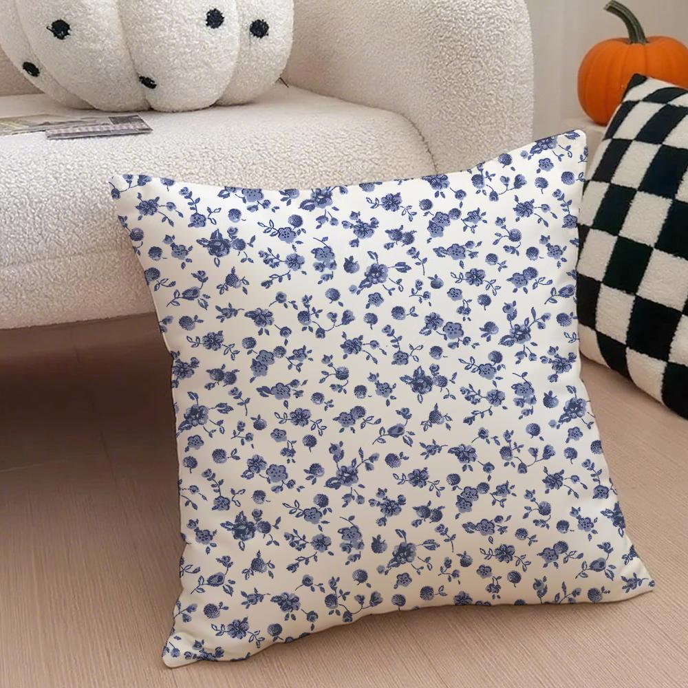 Tiny Vintage Floral Pillow Fresh Pastoral Cushion Cover Throw Pillow Cover Hidden Button Durable Polyester Chair Cushion