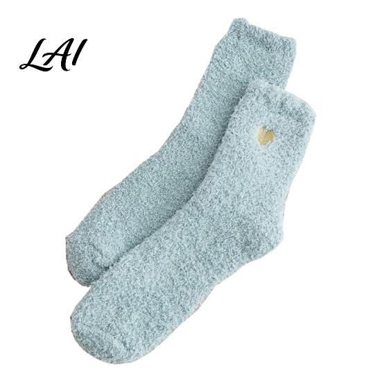 Anti Slip Home Socks for Winter 1 Pair Women's Fuzzy Slipper Socks Soft Plush Warm Cloud Like Thick Velvet Sleeping Fluffy Cozy Fleece Crew