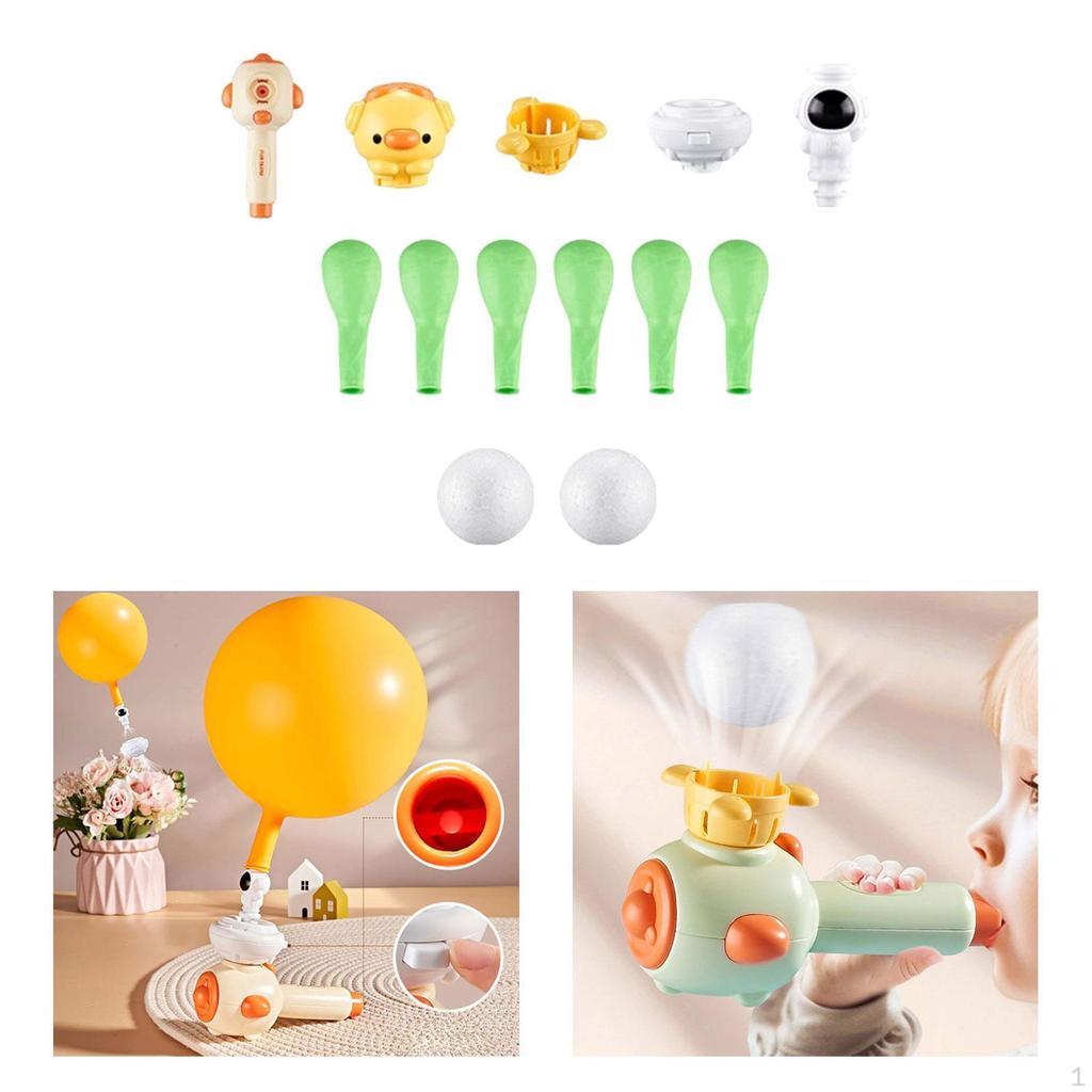 Blow Pipe Balls Balloon Blowing Ball Toy for Children Kids Toddlers Beige