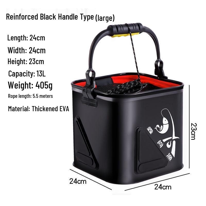 Nouveau Style Équipement de Pêche Pliable Épaissi: Seau à eau carré pour poissons vivants et pêche à la roche