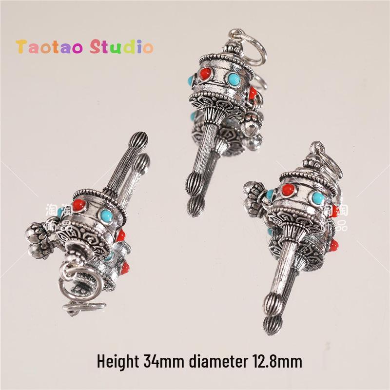 Tibetan Antique Silver Flower Spacer Beads Pendant for DIY Jewelry