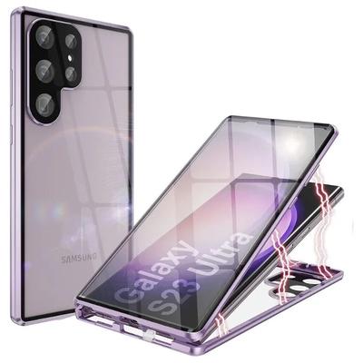 Doppelseitige Gehärtete Glas Metall Magnetische Hülle Für Galaxy S26 S25 S24 S23 S22 S21 Ultra Plus Schutzhülle Unterer Verriegelungsmechanismus