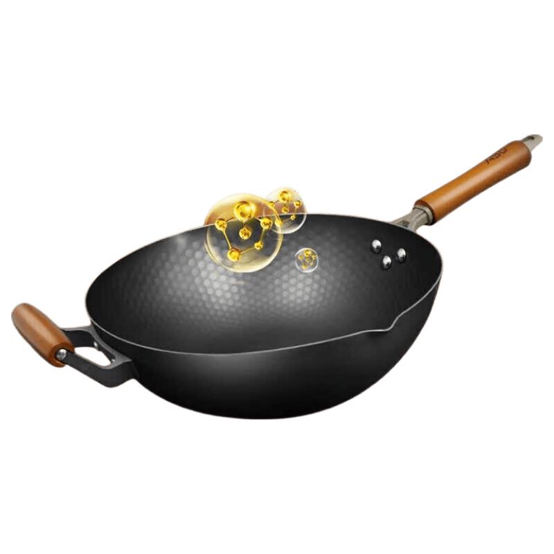 ASD 32cm Rust-Resistant Cast Iron Wok