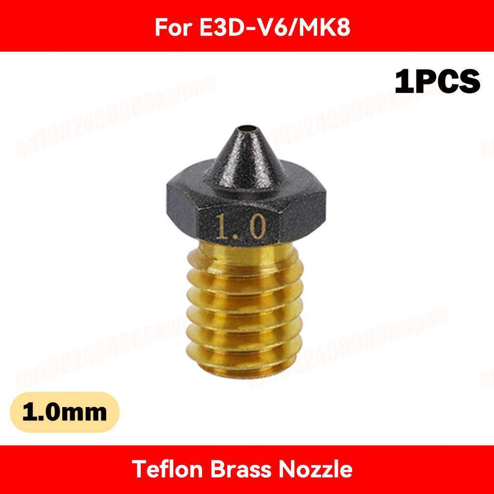 E3D V6 3D Printer High Flow Brass Nozzle, Hardened Steel Copper-Plated CHT Extruder Head, Clearance Sale.