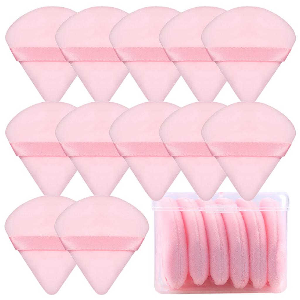 Dreieckiger fächerförmiger flauschiger Puderquaste Honig-Puff Make-up Fixierung Air Cushion feiner flauschiger Puder Spezialschwamm Trockenpuderquaste
