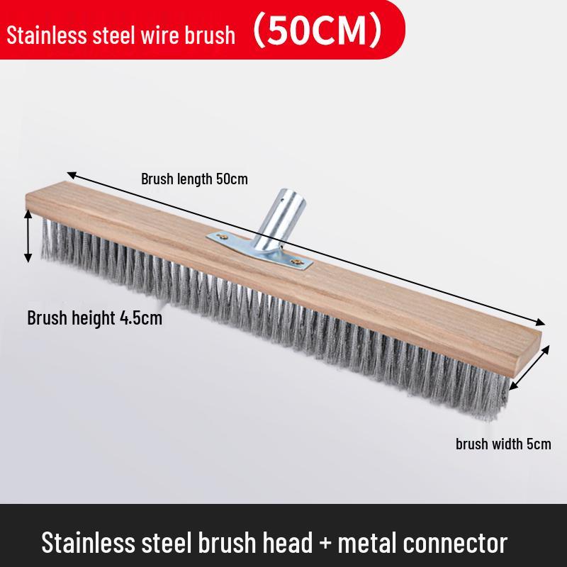 Long-Handled Stainless Steel Wire Brush for Household Floor and Toilet Cleaning