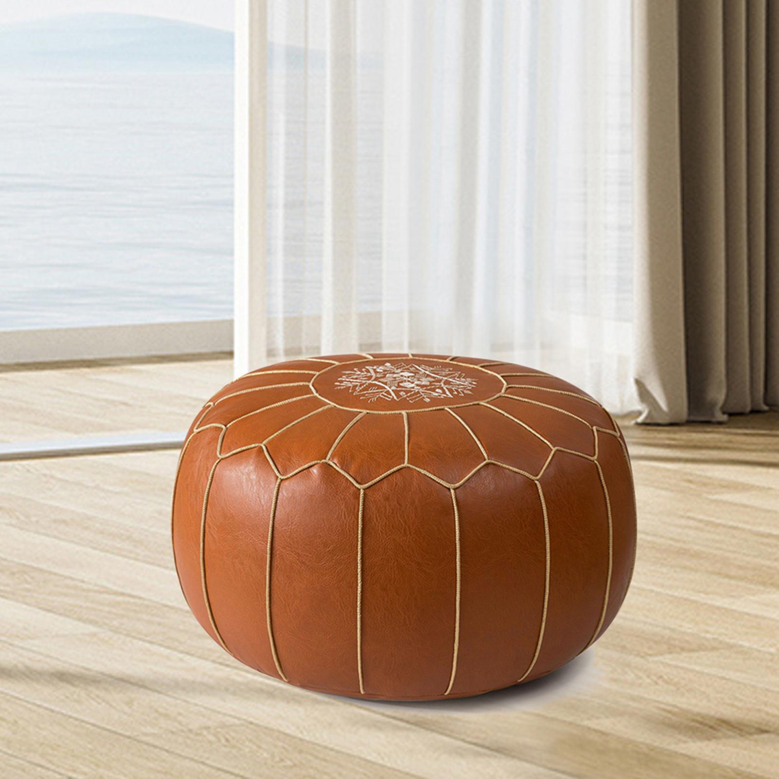

Unstuffed Pouf Cover Bohemian Embroider Craft under Desk Bedroom Decor Large Decorative Foot Stool Pouf Ottoman Patio Seat Cover