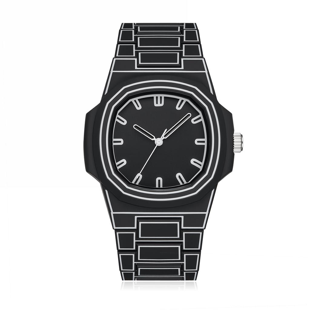2025 New Fashionable Creative Men's Women's Watches Printed Lines Painting Design Octagonal Waterproof Quartz Watch Reloj