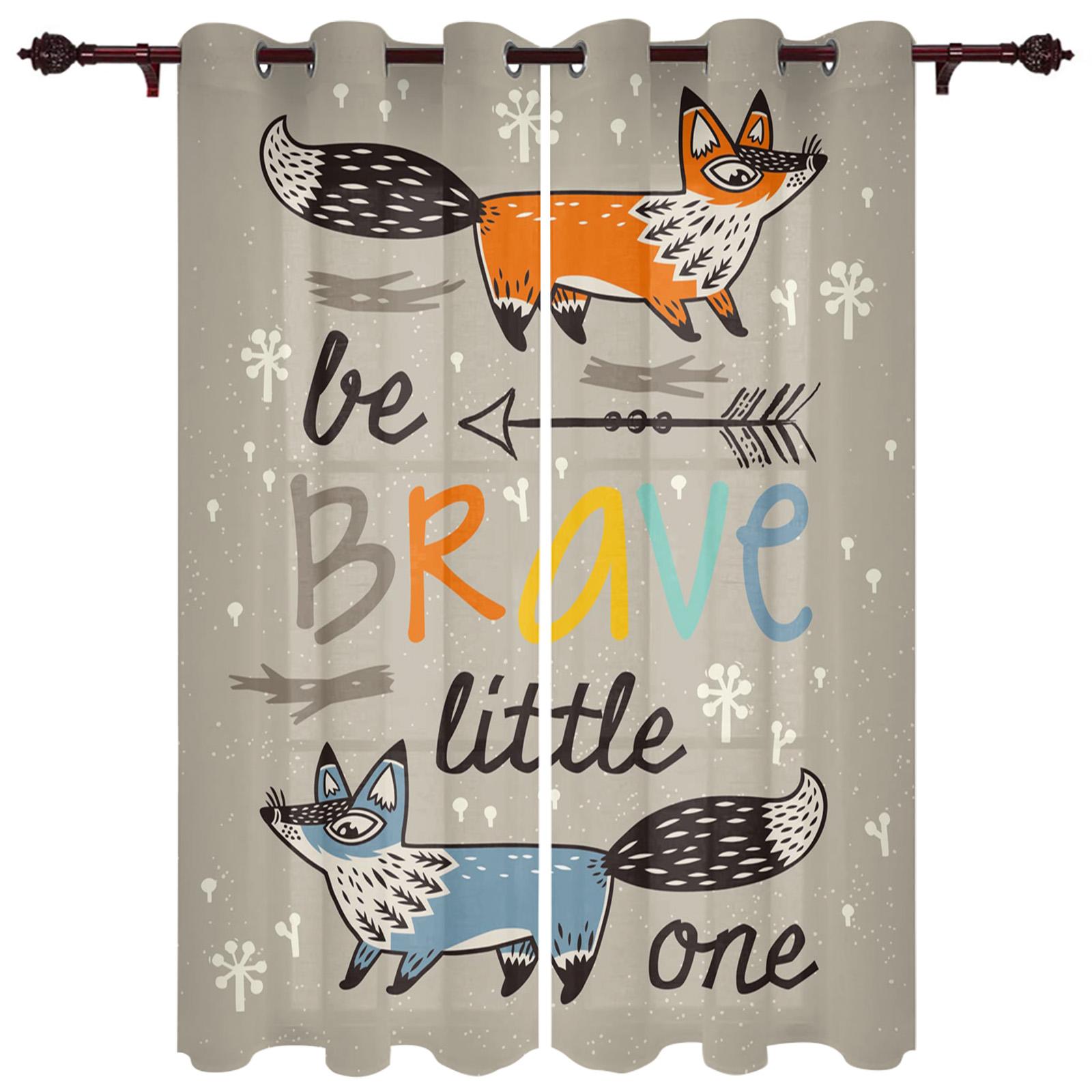 Шторы на окна с изображением красной лисы — фото 7