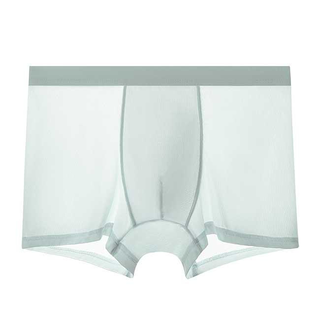 Ice Silk Antibacterial Men's Boxer Briefs - Ultra-Thin Seamless, Plus Size, Square Leg