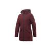 Prka Solid Color Mid-Length Warm Casual Hooded Zipper Sports Cotton Jacket Women Jackets Deep-Red FT0685