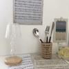 Picnic Props Straw Woven Basket with Handle Tea Cup Cover Practical Storage Basket