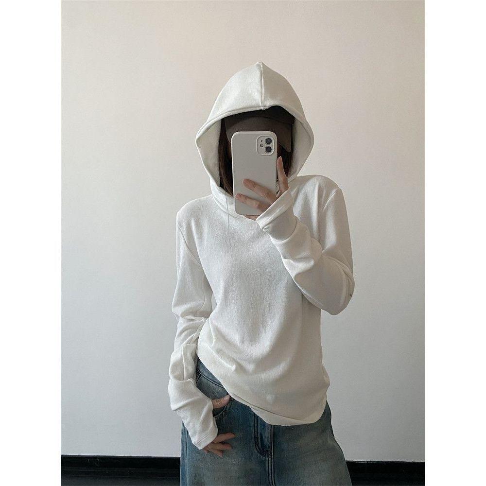 Women's Fleece Hooded Sweatshirt for Autumn/Winter - Slim Fit Long Sleeve Outerwear, Ideal for Outdoor Sports and Casual Wear