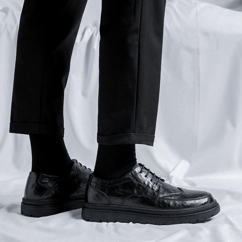 Leather shoes men's autumn and winter 2025 new trend business casual leather shoes heightening breathable men's shoes 19051-R
