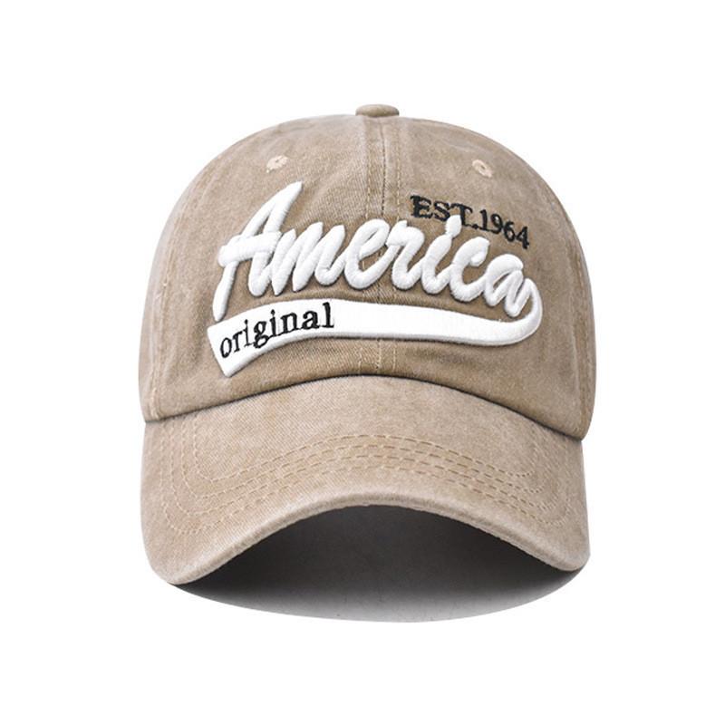 Baseball America Cotton Cap With Embroidered Flag Design For Men Women And