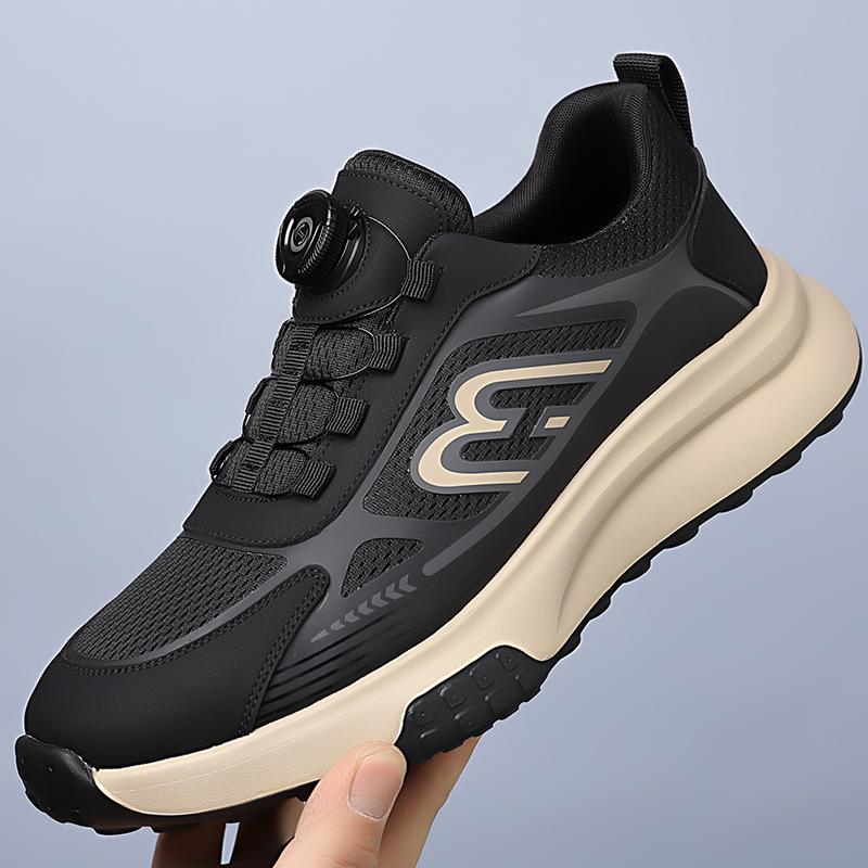Men's Spring Trendy Sport Rotating buckle Shoes Breathable Mesh Low-Heel Rubber Anti-Slip Soft Bottom Casual Fashionable All-Mat