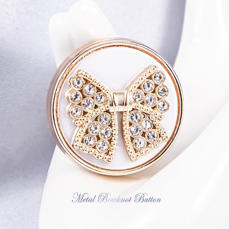 10PCS High-end Metal Coat Buttons Clothing Sweater Trench Coat High-grade Pearl Advanced Feeling Butterfly Knuckle Buttons
