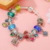 Colors Enamel Disney Princess Dress Charms Pulseiras for Girls Colorful Glass Beads Bracelets&Bangles Women Cartoon Skirt Dangle