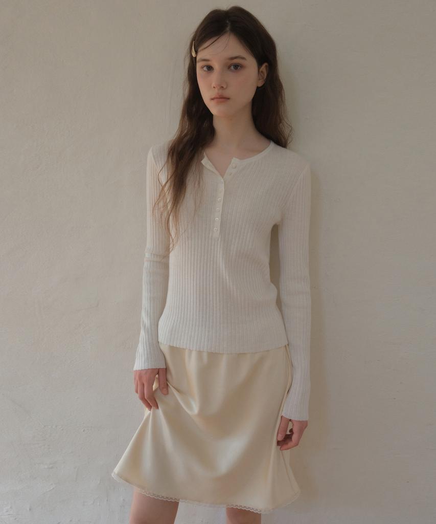 Aueonoseuteljia Deep Henry Neck Knit_Ivory(Oc26Kn01)
