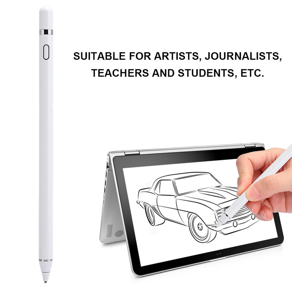 Touchscreen Pen Built In Lithium Battery Capacitive Tablet Mobile Phone Universal(White )