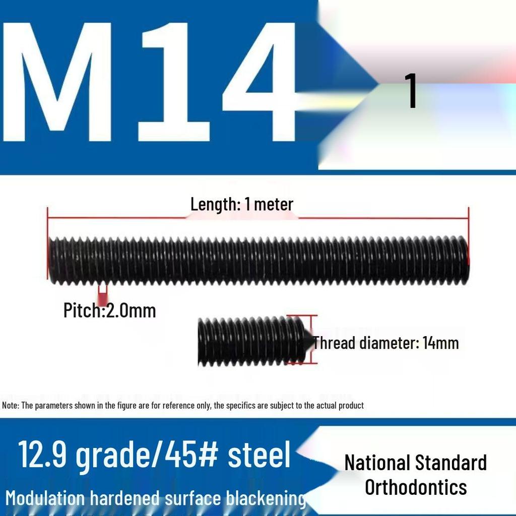 High-Strength Full Thread Lead Screw, 10.9 & 12.9 Grade, M8, National Standard