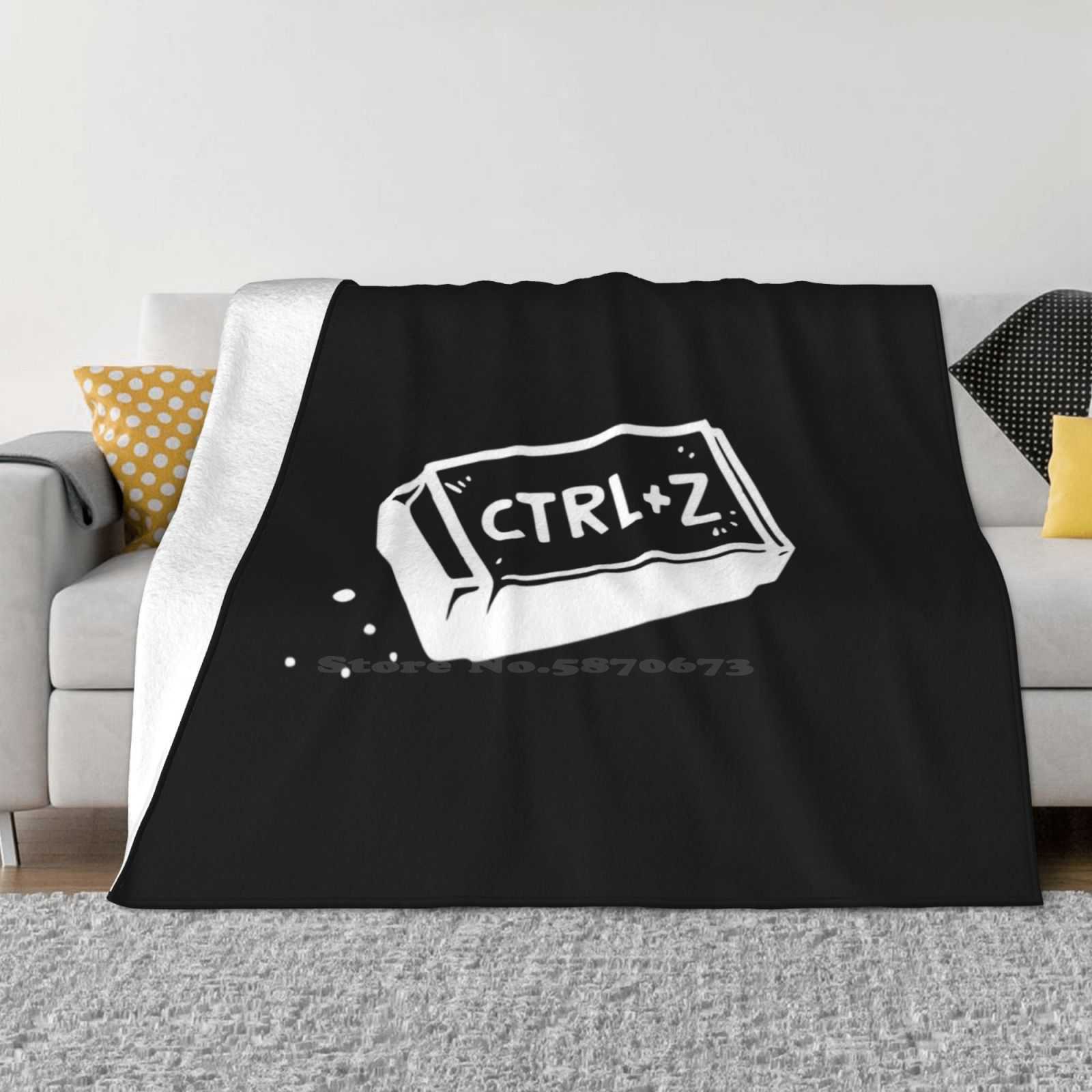 Ctrl + Z Eraser New Selling Custom Print Flannel Soft Blanket Eraser Undo Ctrl Z Computer Funny Graphic Design Humor Artsy 30x40in