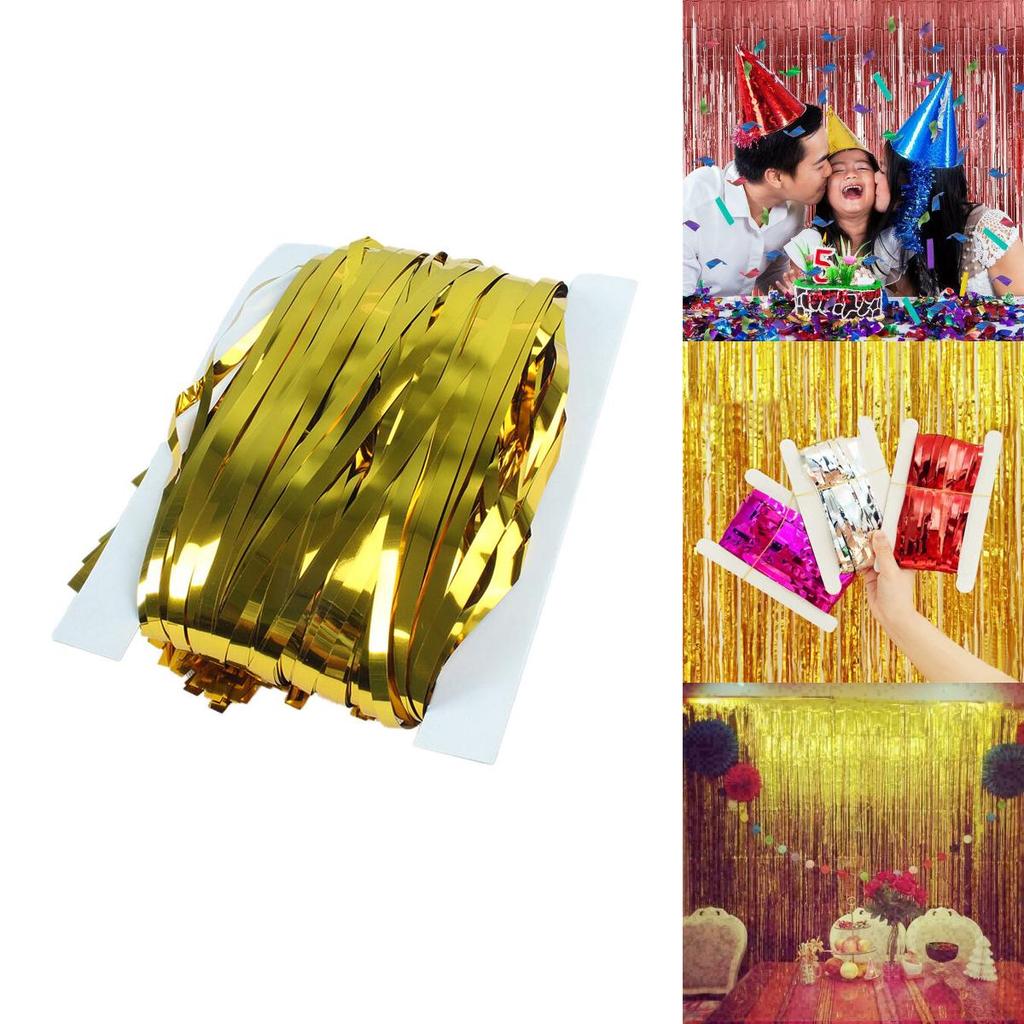 Vibrant Metallic Party Curtains For Birthday And Wedding Decorations