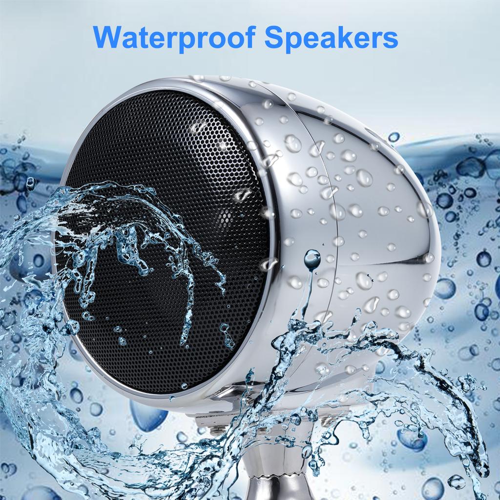 SPK350 3.5-inch Waterproof BT Motorcycle Speaker with Dual 15W Speakers, 300W Peak Power, with