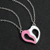New couple necklace creative magnet buckle men's and women's pendant set heart-shaped love letter necklace