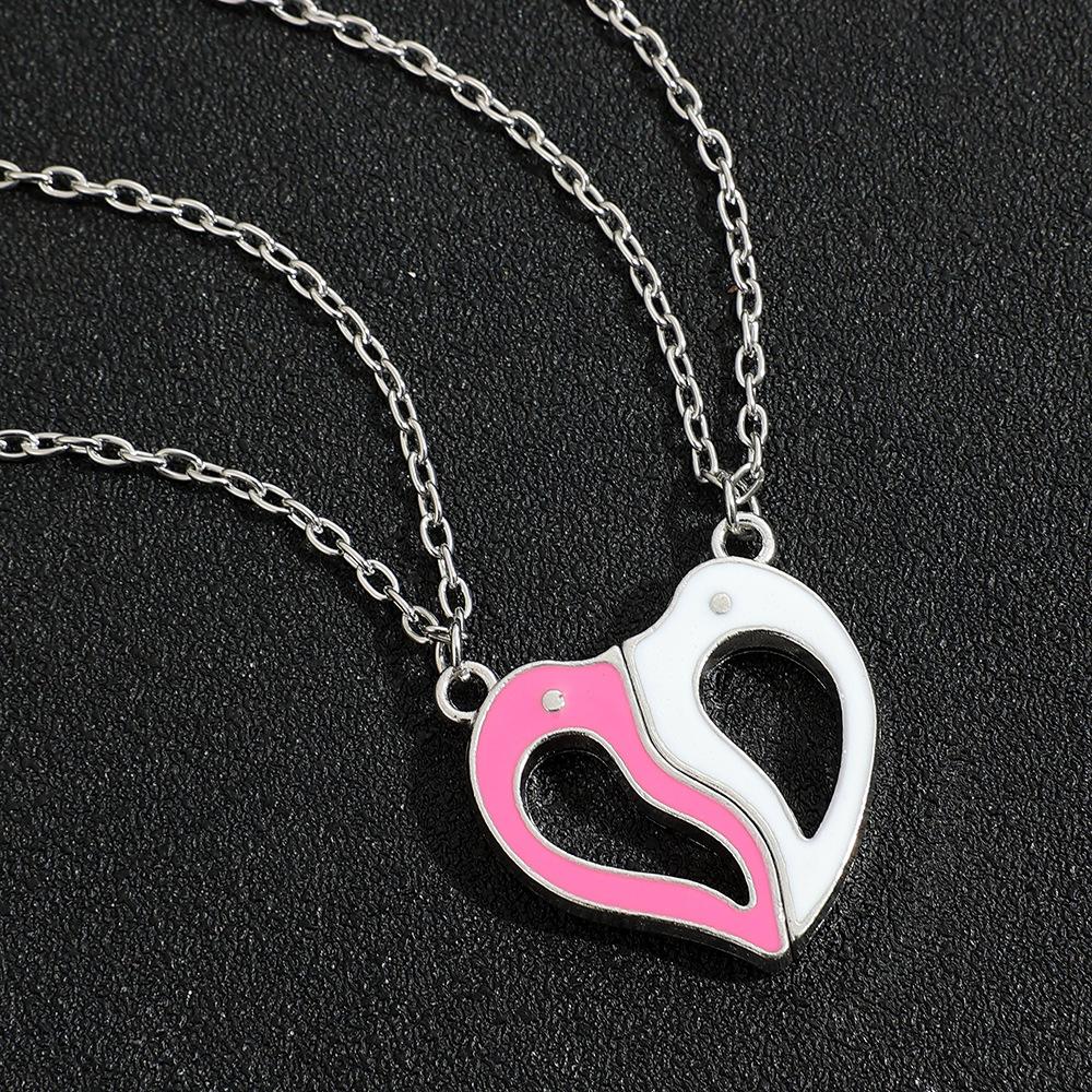 Neue Partnerkette kreativer Magnetverschluss Herren- und Damen-Anhängerset herzförmige Liebesbriefkette