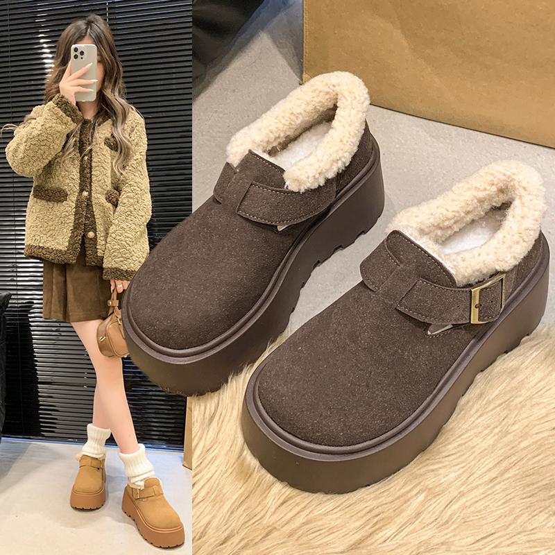 2025 Flats Platform Women Fur Snow Boots Warm Cotton Shoes 2025 Winter Trend Boots Casual Sneaker Sport Walking