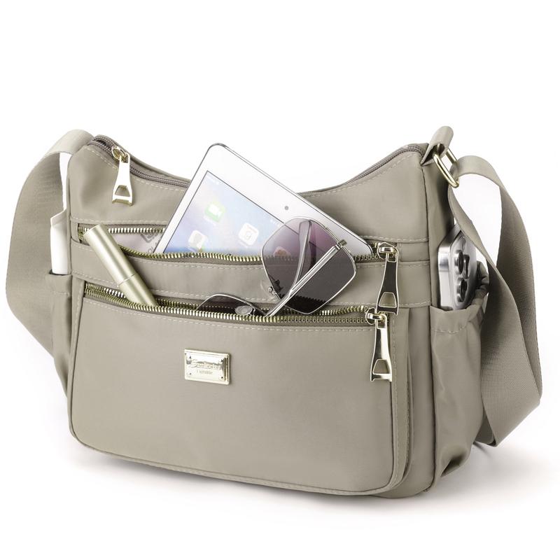 Taška přes rameno Dámská velkokapacitní nylonová crossbody taška Mother Bag Vícevrstvá taška