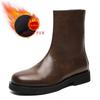 Fashion Autumn and winter men's long boots Black Versatile British style Daily business and office Outdoor Fashion Party warm shoes New