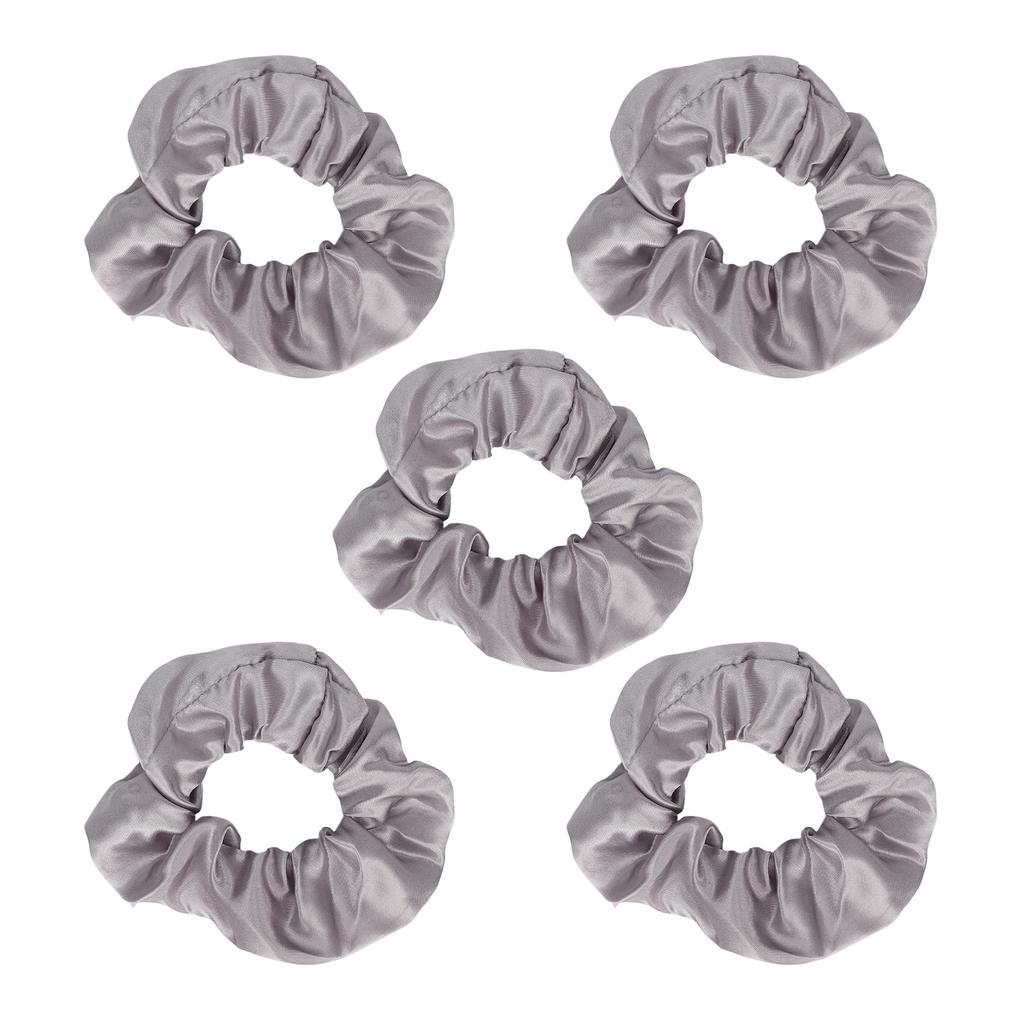 5pcs Light Up Scrunchies Light Up Grey Satin Elastic Glow in The Dark Hair Scrunchy for Women