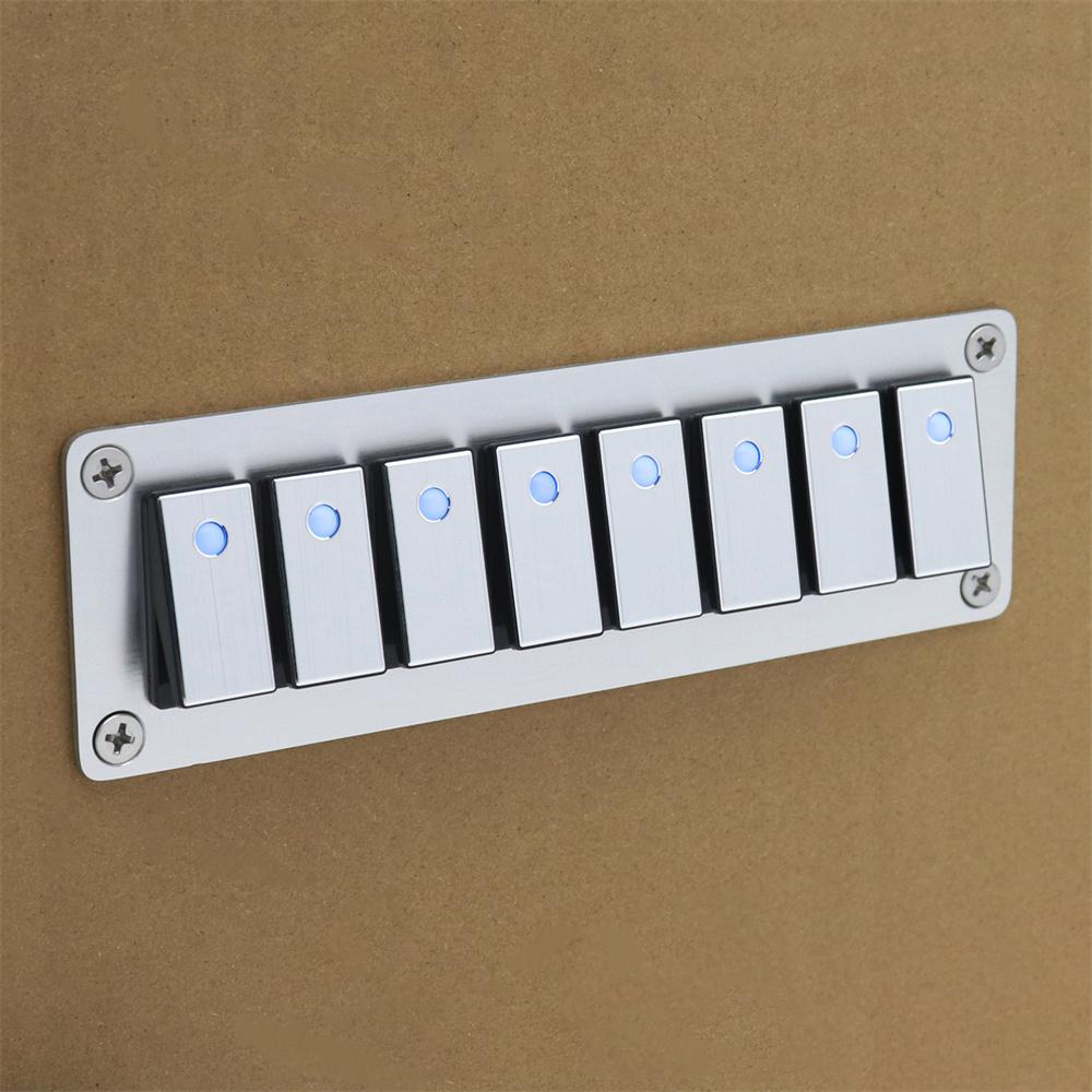 8 Rocker Switch Panel Switch Panel with LED Light For Boat Car