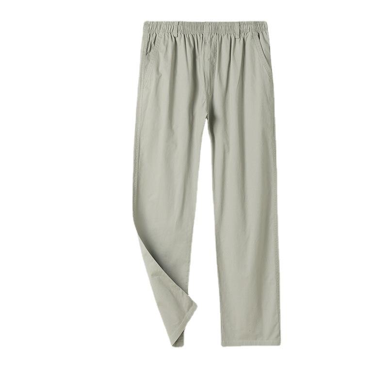 Spring Summer and Autumn Thin Cotton Casual Pants Men's Straight-leg Pants Loose Wide-leg Pants Plus Fat Plus Size Multi-pocket Long Pants
