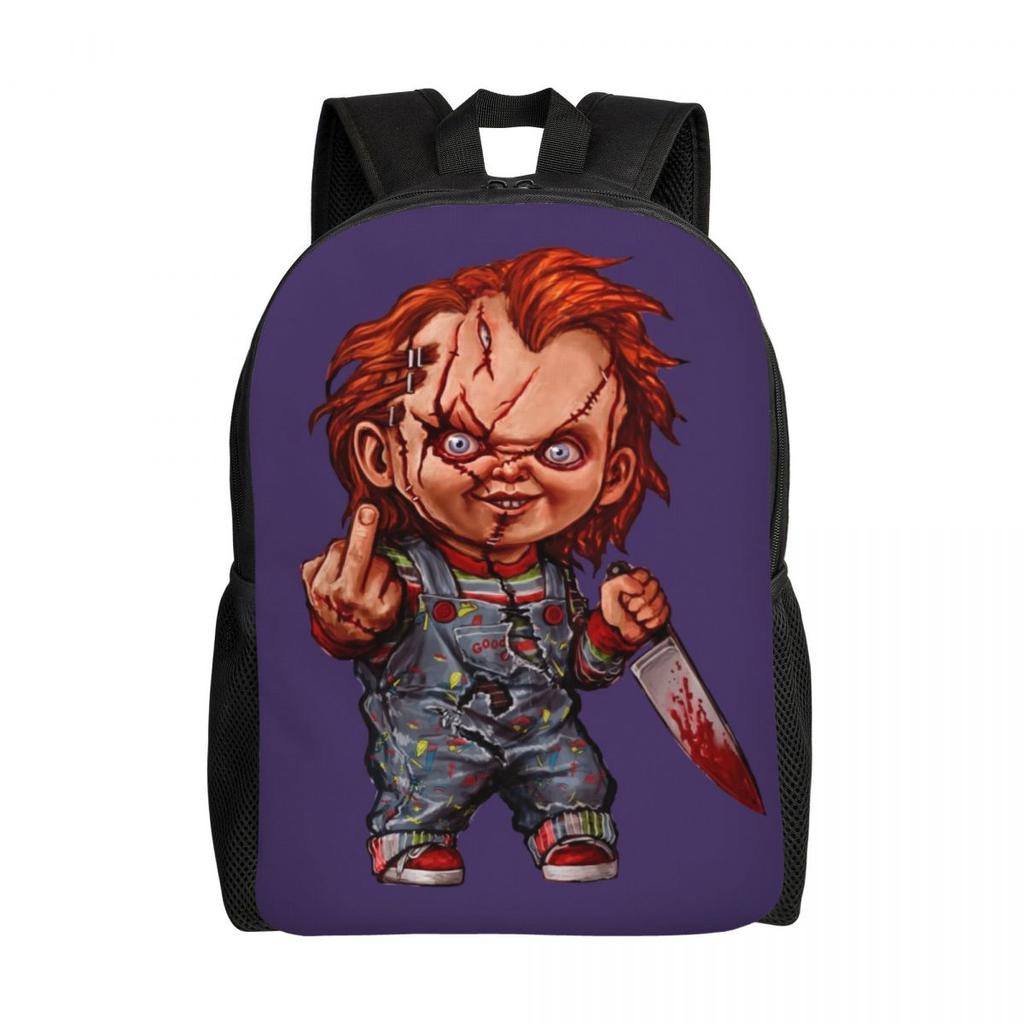 Bride Of Chucky Laptop Rucksack Herren Damen Mode Schultasche für Schüler Studenten Killerpuppe Chucky Taschen