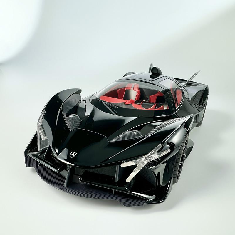 1:18 EVO alloy model toy car, futuristic shape, four-wheel shock absorption, cool sound and light, Christmas gifts